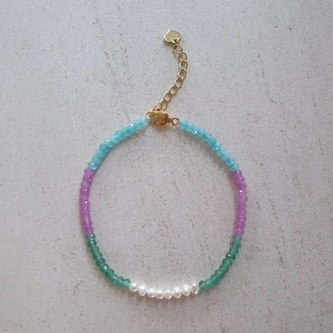 Luciana Jade Bead with Baby Baroque Pearl Anklet